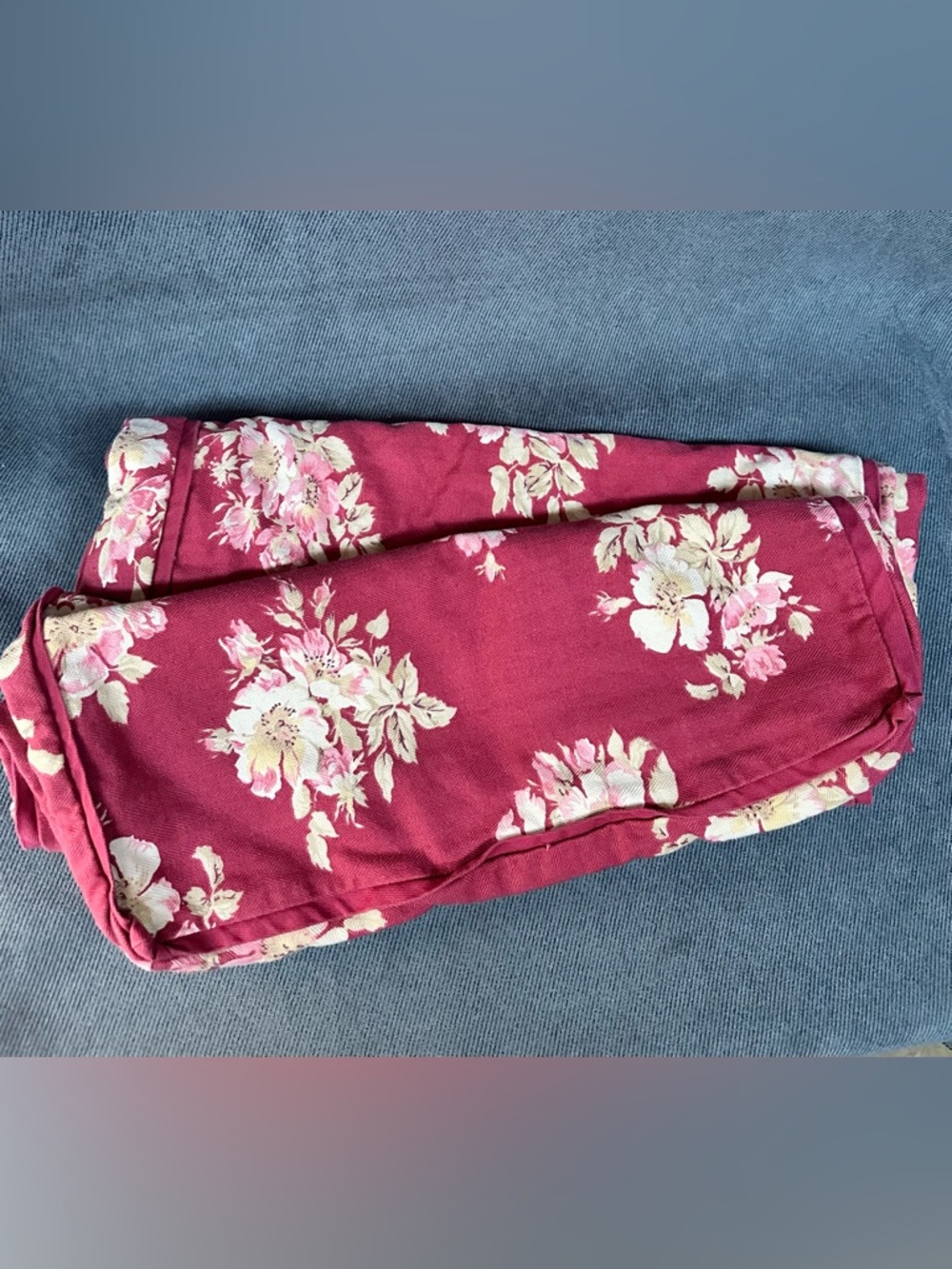 2 Nautica red floral & stripe pillow shams pillow cases